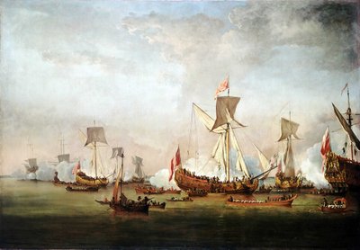 The Departure of William of Orange and Princess Mary for Holland, November 1677 by Willem van de Velde the Younger